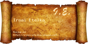 Irsai Etelka névjegykártya